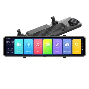Car DVR Front and Rear 4k Dash Cam Dual Screen HD 1080P Rear View Mirror Multimedia Video Recorder Wireless CarPlay&Android Auto