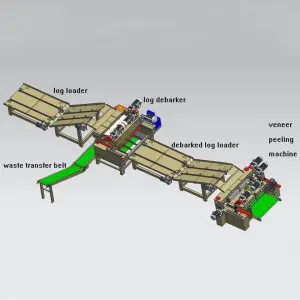 Plywood Production Line 4ft Spindle Core Veneer Peeling Machine Wood Log Debarker for Wood Panel Machine