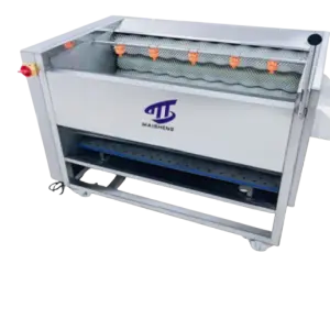 Industrial Potato Peeler Machine, Fruit Vegetable Washing Cleaning Peeling Machine with Brush Roll for Carrot, Beetroot, Cassava