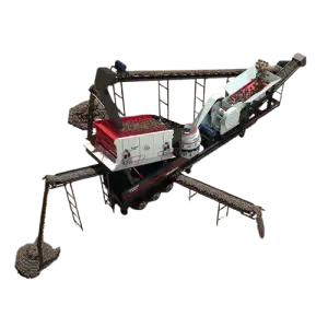60-100 Tph Four-combination Mobile Crusher Include Vibrating Feeder, Jaw & Cone Crusher and Vibrating Screen