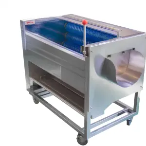 Condition Brush Washing Machine for Root Vegetables and Fruits Cleaning for Farm and Restaurant Use