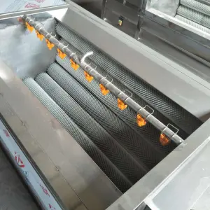 Automatic Carrot Brush Wash Equipment Sugar Cane Washing Peeling Machine Wool Roller Cleaning and Peeling Machine