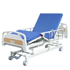 Large Size Manual Hospital Bed with Head Panel for Patient Care Home Care Bed with Built-in Toilet for Hospitals