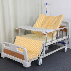 Hospital Bed Multifunctional Four Cranks Manual Home Care Beds with Shampoo Function Toilet/potty Function