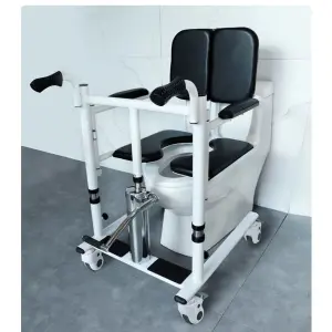 Multi-Functional Hydraulic Lift Wheelchair for Patient Transfer Care Chair Shower Transfer Features Bathroom Safety Equipment