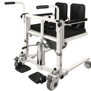 Portable Transfer Aid Chair for Elderly and Handicapped Bathroom Safety Equipment Shower Chair and Bedside Commode Bedpan
