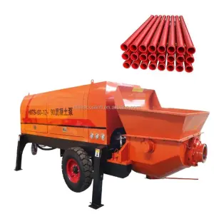 Small Concrete Machinery Trailer Mounted Diesel Engine Concrete Pump