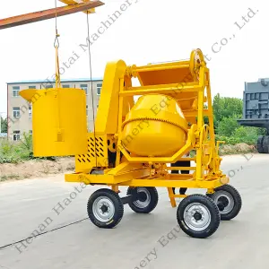 Self-Loading Concrete Mixer Truck Diesel Engine Mobile Cement Mixing Machine with Lifting for Construction