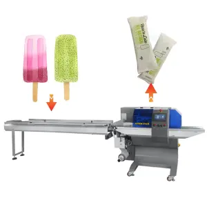 Multi-Function Automatic Ice Cream Popsicle Packing Machine Ice Lolly Pillow Packing Machine Horizontal Packaging Machine