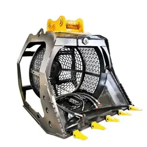 Excavator Attachment Rotary Screening Hopper Rotating Bucket