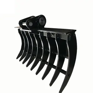 Land Clearing Stick Rake Adjustable Excavator Rake