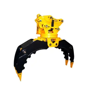 High Efficiency Excavator Hydraulic Rotating Grapple 360 Degree Rotating Excavator Hydraulic Wood Rock Stone Grab for