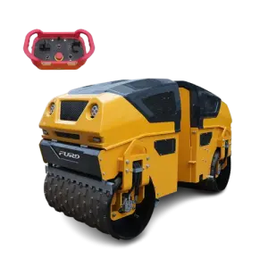 1300kg Remote Controlled Tandem Road Roller Grooving Compaction Road Roller With EPA Diesel Engine