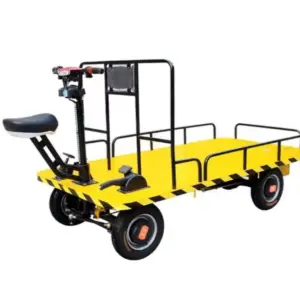 Flatbed Cargo Heavy Duty Electric Platform Trolley Ride on Electric Trolley Carts Platform