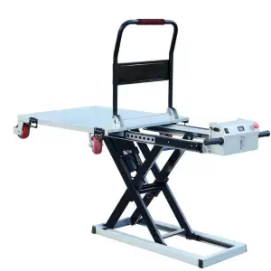 Portable Electric Hydraulic Lifting Flatbed Handcart Scissor Type Simrek Truck for On-board Handling, Loading and Unloading