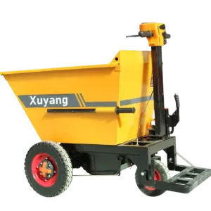 Small Electric Hand Push Tool Cart Ash Engineering Dump Trolley Cargo Mining Electric Dump Truck Transport Tricycle