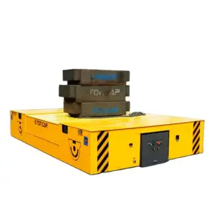 Trackless Electric Transfer Trolley Transport Cart Custom Motorized Flat Platform Vehicle for Material Handling