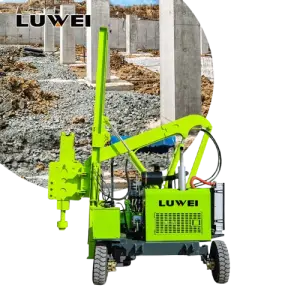 Wheel Guardrail Pile Driver for Highway Fence Installation Hydraulic Small Road Barrier Post Driving Machine