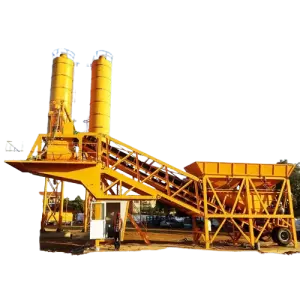 60m3 Portable Automatic Dry Trailer Mixer Ready Mix Small Mixing Plants Mobile Concrete Batching Plant