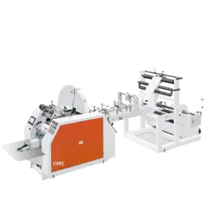 XINKE Low Maker Small Sharp V Bottom Paper Bag Making Machine With Plastic Window
