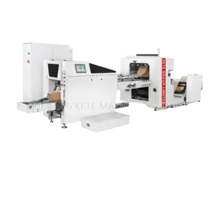 Fully Automatic Multi-Type Shopping Food Handbag Popcorn Square Bottom Kraft Paper Bag Making Machine