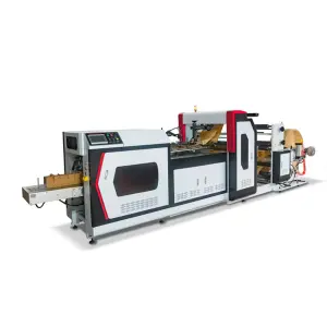 Fully Automatic Kraft Bread Paper Bag Making Machine for v Bottom Fries Bags Sac Kraft Paper Bag Making Machine