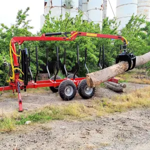 Farm Log Crane Logging Trailers with Grapple