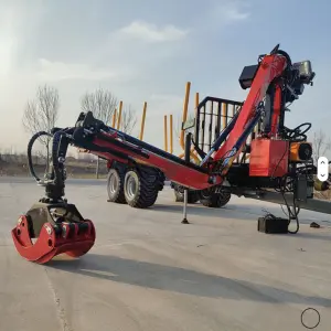 Forestry Heavy Duty Hydraulic Cranes FOLDABLE Z-type Loader PTO Firewood Log Logging Grapple Trailers with Winch
