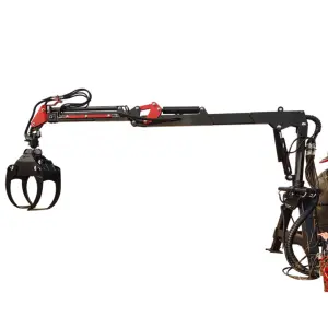 Small Hydraulic Timber Wood Log Trailer Loader Crane for Tractor Attachments