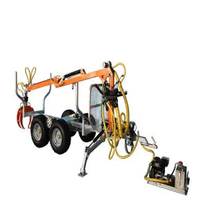 450 ATV Log Forest Timber Logging Forestry Loader Loading Trailer with Hydraulic Crane and Grapple