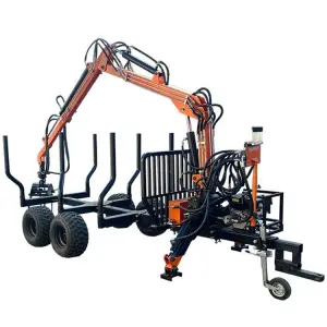Mobile Forest Equipment Log Timber Grapple Lift Crane Wood Log Trailer Timber Crane