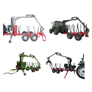 Hydraulic Log Loader Grapple Firewood Trailer Log Lifting Crane Trailer Mounted Log Crane