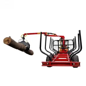 Timber Loading Trailer Wood Log Grabber with Crane Timber Loader