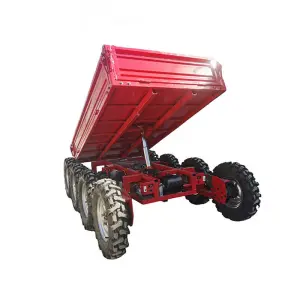 8-Wheel Drive 500 kg Farm Transportation Steel Trolley Remote Control All Terrain Vehicle Trailer Carrier Motor for Home Use