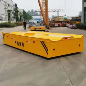 Slab Industry Transport Materials 4 Steel Wheels Rail Mover Cart 1-300 Tons Remote Control Electric Transfer Trolley on Rail
