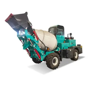 4x4 Mini Self-Loading Concrete Mixer Truck 2 Cubic Meters 360° Auto-Rotating Lightweight Pump Engine Motor Components Included