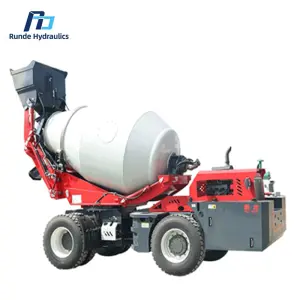 220V Fully Automatic Self-Loading 2 Square Meters Concrete Mixer Truck 2 Bearing Motor Engine Gear PLC