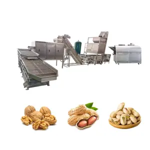 Fully Automatic Almond Peanut Roasting Machine Nut and Seasonings Mixing Equipment Salted and Seasoned Nut Production Line