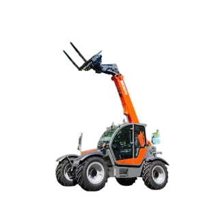 Telescopic Boom Mini Tractor Loader - 7ft Telehandler Forklift for Farm, Warehouse, and Construction Lifting Tasks