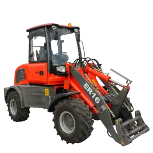 1.6 Ton 4x4 Compact Tractor Loader - All-Terrain Mini Farm Machine with Front Bucket for Heavy-Duty Landscaping