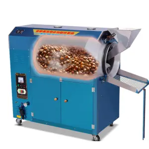 Automatic Soybean Nuts Roaster Drum Rotary Groundnut Peanut Cashew Sunflower Seeds Roasting Machine