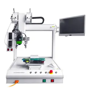 Automatic X Y Axis Spot Welding Machine for SMT PCBA Arm Mig Solder Welding Small Wire Condition PLC Motor Core Components