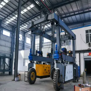 RTG Crane 40-45 Ton Capacity Hydraulic Rubber Tyre Container Gantry Straddle Carrier Electric 10/8/20 Ton Motor