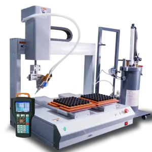 High Precision 4 Axis System Glue Dispenser Automatic Double Station Automatic Glue Dispenser Machine