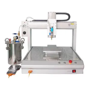 YK-200 Pneumatic Glue Dispenser for Packaging Industry Melt Cyanoacrylate Adhesive Silicon Glue Dispenser in Wood Case