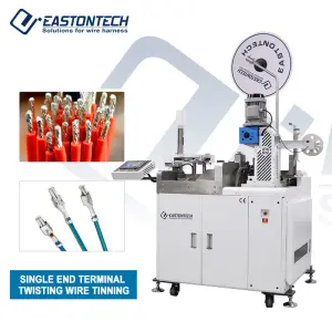 EW-8975 Full Automatic Wire Single End Terminal Crimping Machine Double-Head Dip Tin Wire Cable Manufacturing Equipment