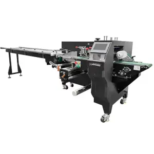 High-Speed Automatic Pillow Packaging Machine for Quick Meal Pancakes Plastic Film Paper Foil Pouches Motor PLC for Bag Filling