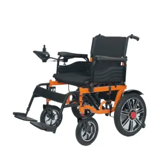 All Terrain Portable Electric Wheelchair for Adults Steel Foldable Design with Travel Features for Disabled People