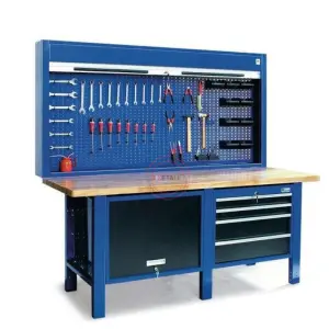 Industrial Woodworking Workbench Cabinet Mechanic Workshop Table