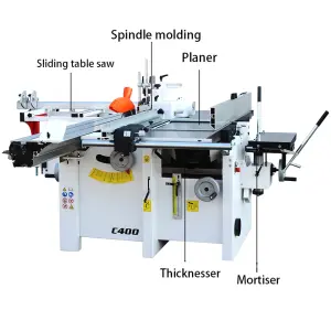 Italian C400 Multifunctional Woodworking Machine 5 in 1 Wood Combination Machine for Woodworking